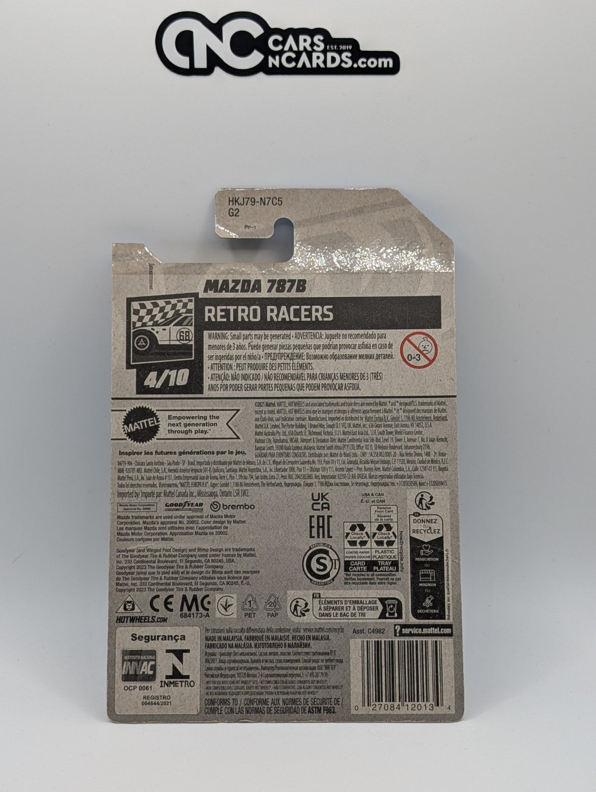 Hot Wheels Retro Racers 4/10 Mazda 787 Red 28/250 (Soft Corners)