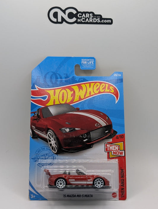 Hot Wheels Then And Now 4/10 '15 Mazda MX-5 Miata Red 129/250 (Soft Corners)