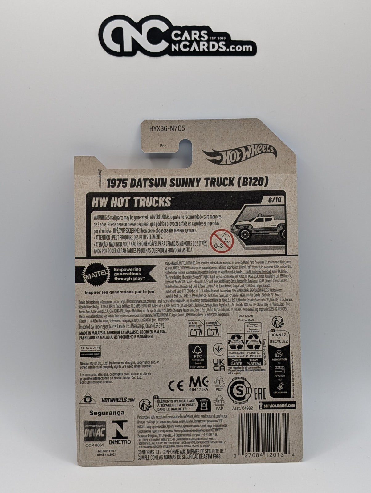 Hot Wheels 1975 Datsun Sunny Truck (B120) Blue 93/250 (Rough Edges)