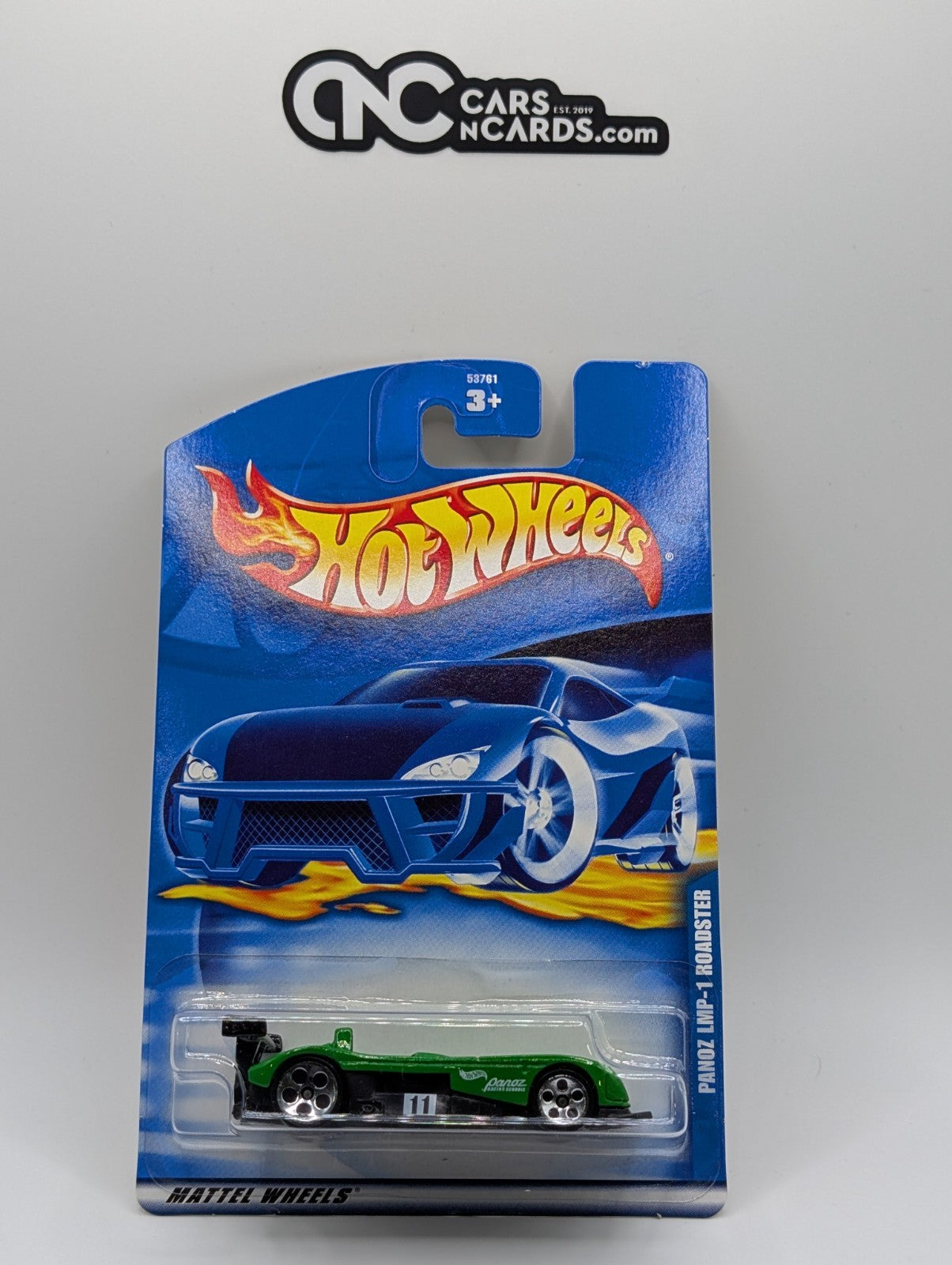 2001 Hot Wheels Panoz LMP-1 Roadster Green Collector #232 (Card Crease)