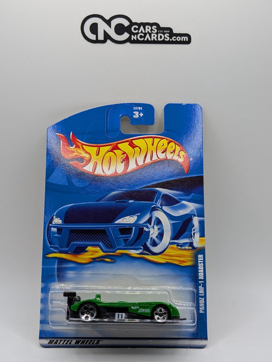 2001 Hot Wheels Panoz LMP-1 Roadster Green Collector #232 (Card Crease)