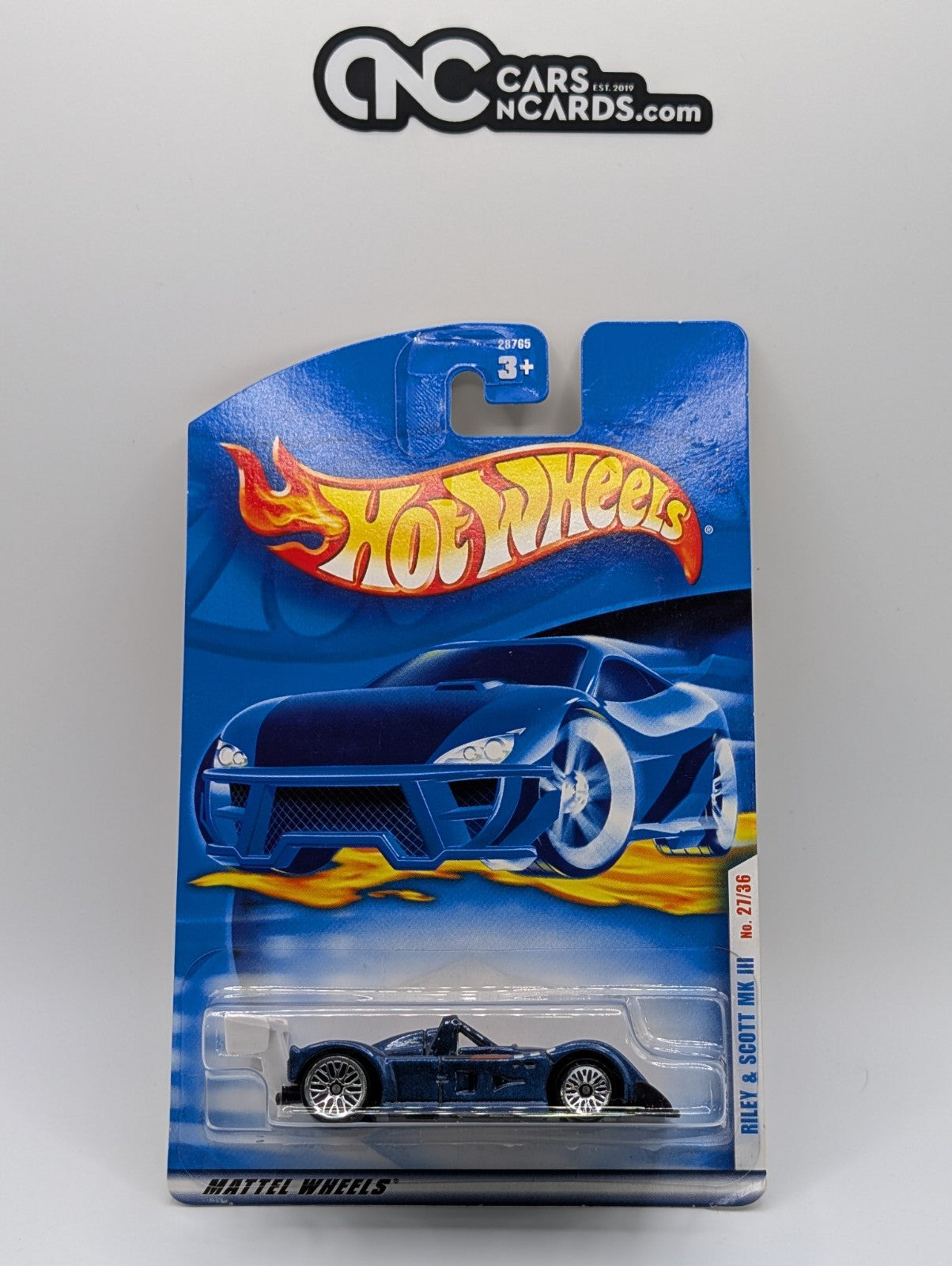 2001 Hot Wheels Riley & Scott Mk III Blue Collector #39 (Soft Corners)