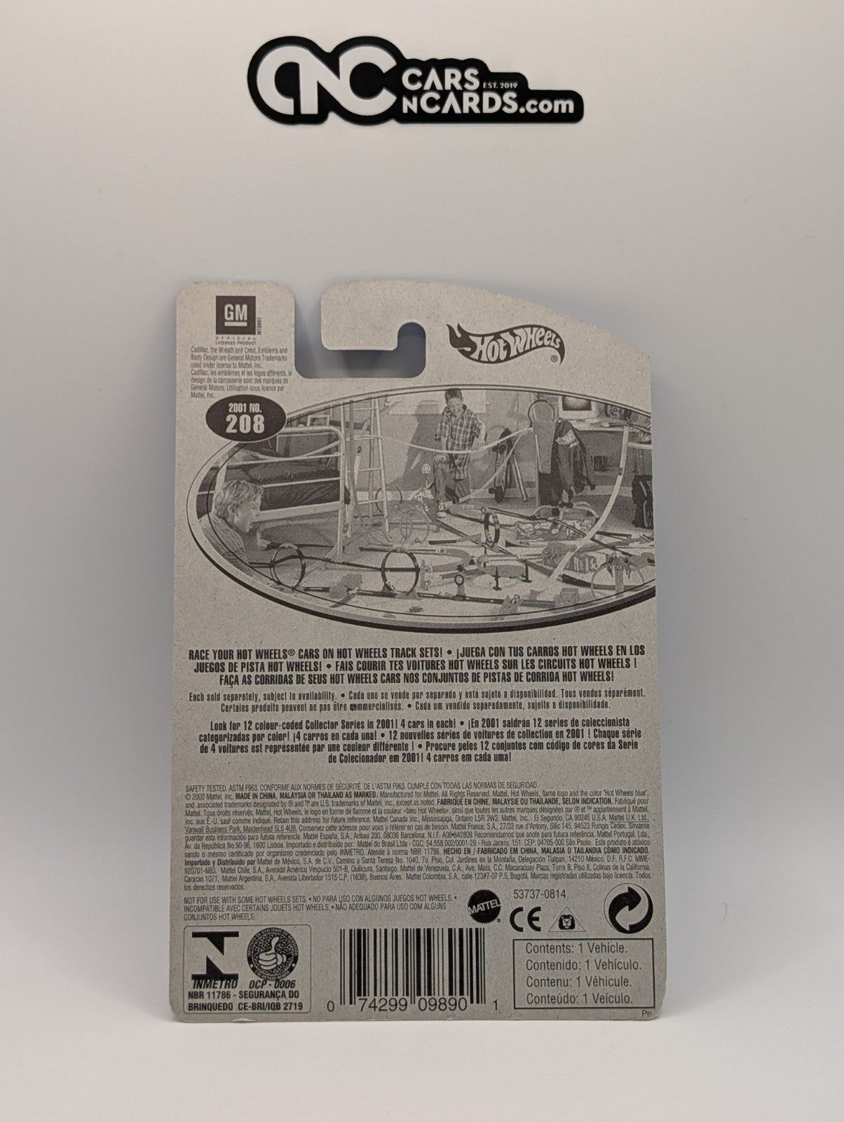 2001 Hot Wheels Cadillac LMP Black Collector #208 (Soft Corners)