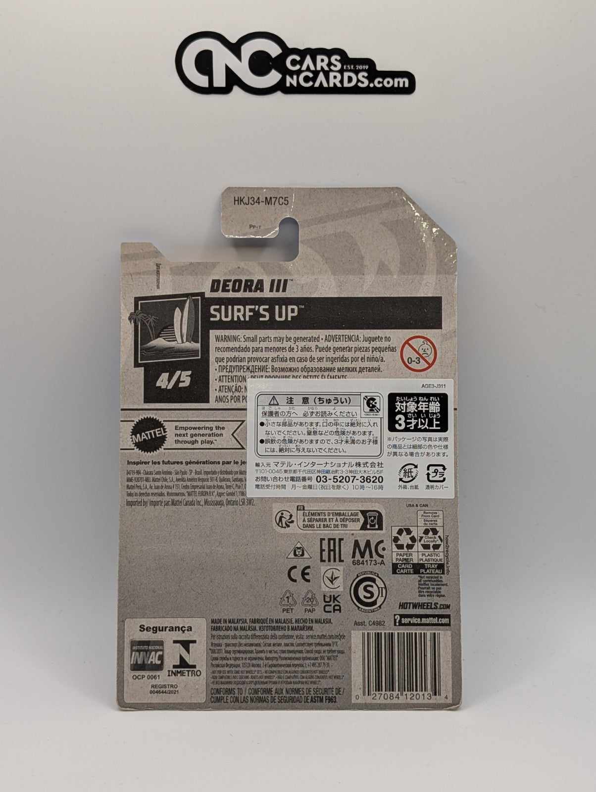 Hot Wheels Surf's Up 4/5 Deora III Blue 71/250 (Damaged Card)