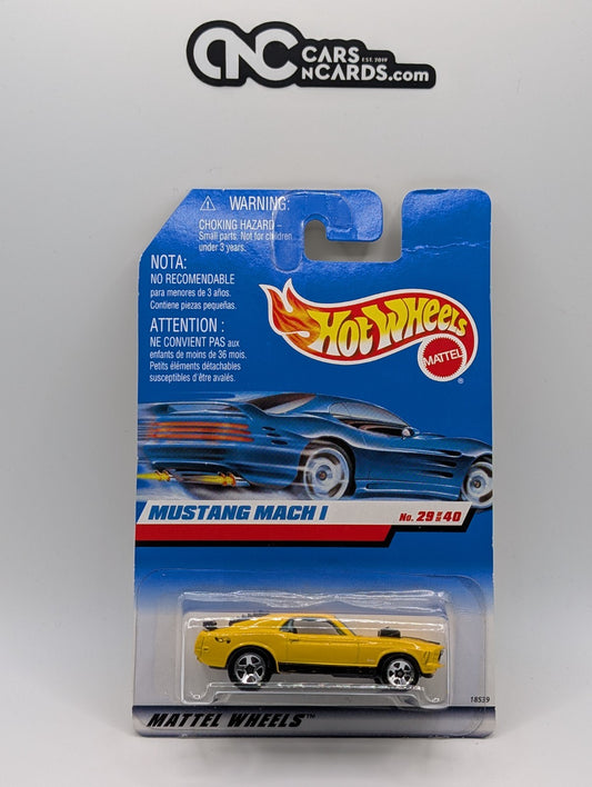 1998 Hot Wheels 29/40 Mustang Mach 1 Yellow (Card Crease)