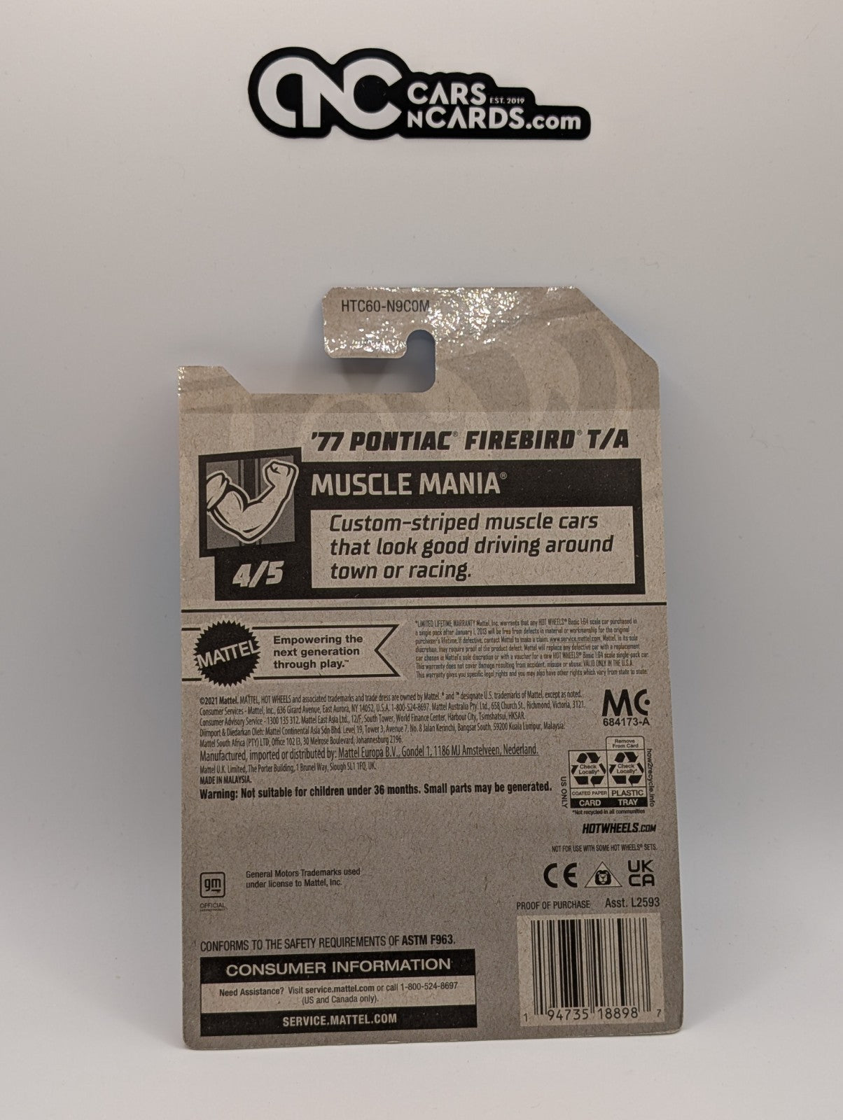 Hot Wheels Muscle Mania 4/5 '77 Pontiac Firebird T/A (Soft Corners)