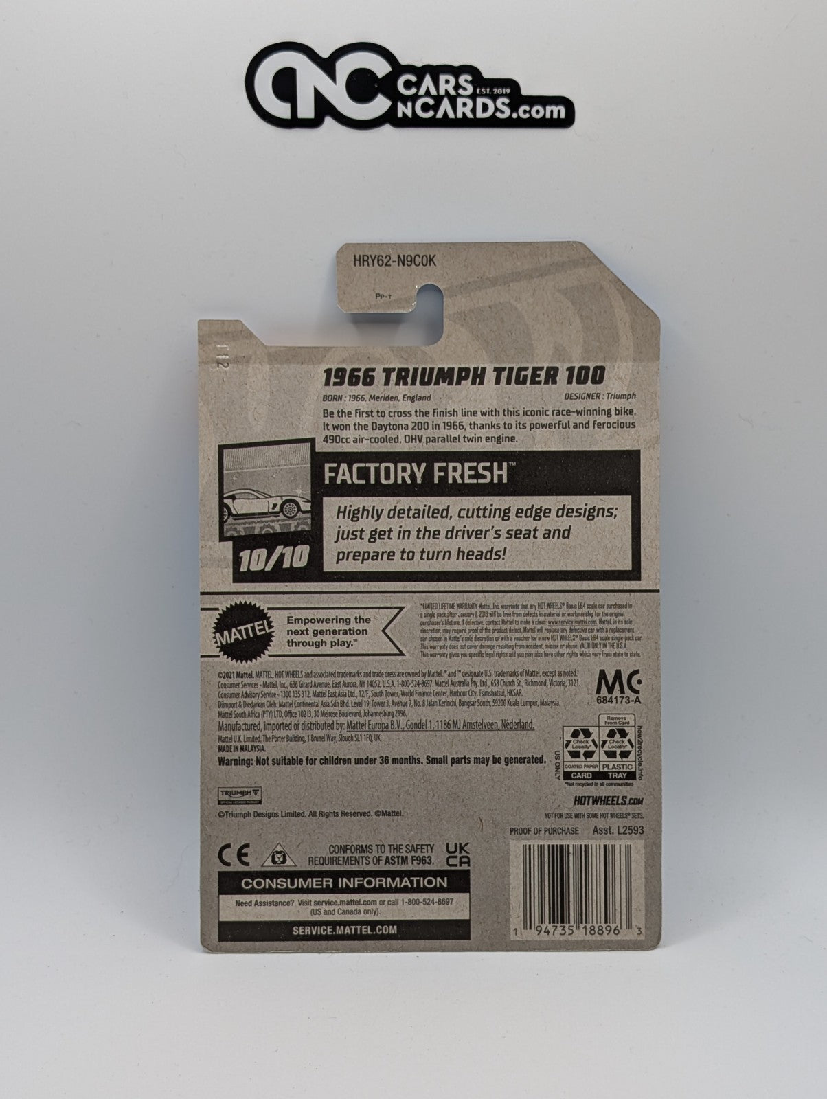 2024 Hot Wheels Factory Fresh 10/10 1966 Triumph Tiger 100 (Soft Corners)