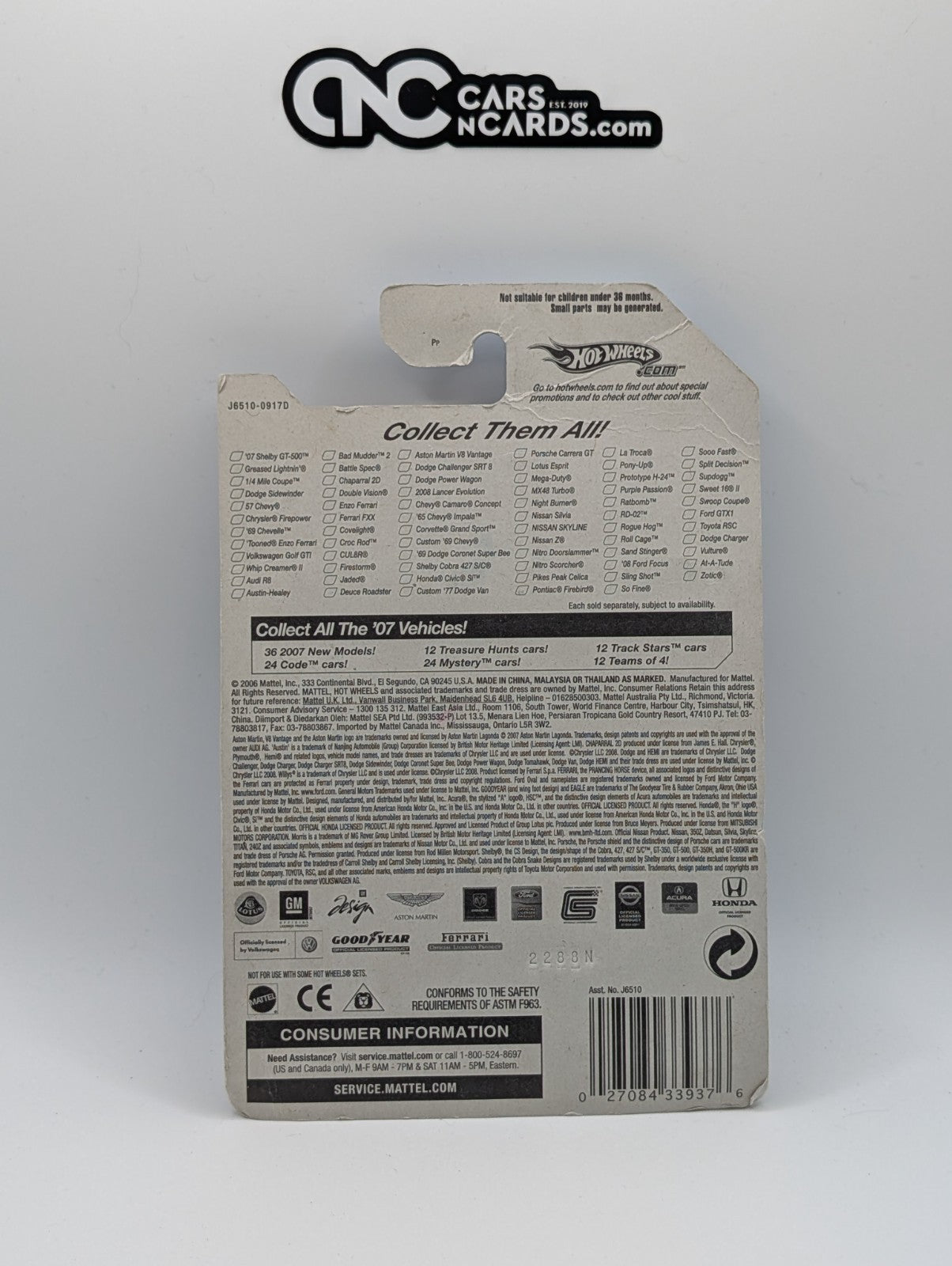 2007 Hot Wheels 2 Pack Chevy Nomad & 69 Camaro (Card Damage)