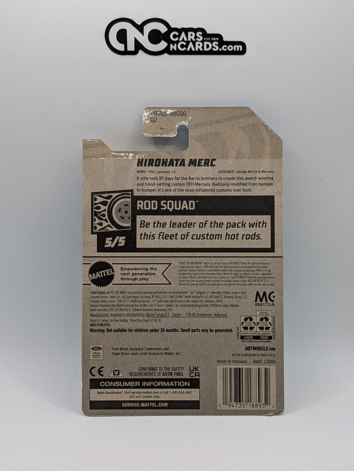 2024 Hot Wheels Rod Squad 5/5 Hirohata Merc 143/250 (Soft Corners)