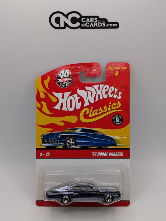 Hot Wheels Classics Series 4 3/15 '67 Dodge Charger Blue (Soft Corners)