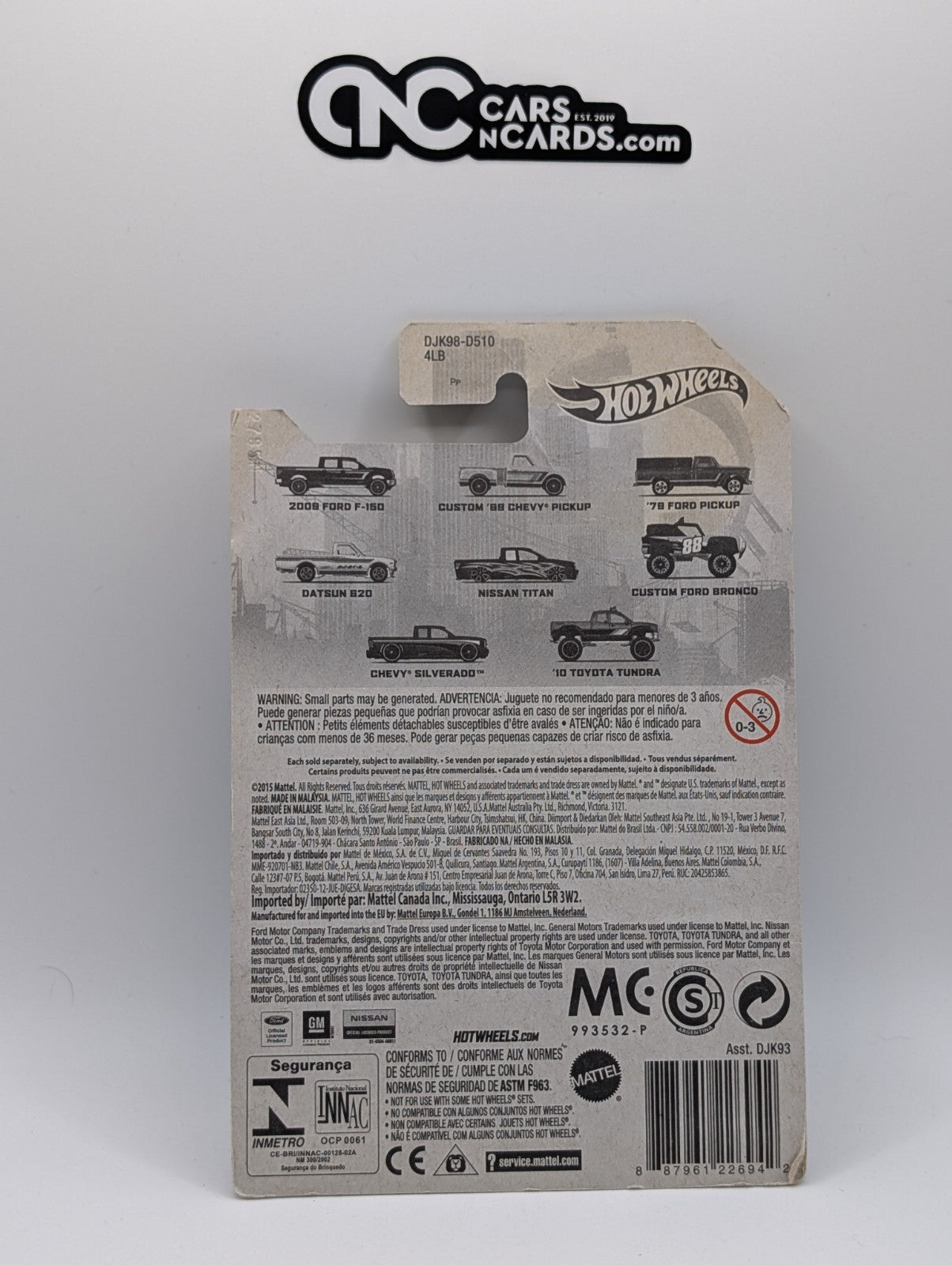 Hot Wheels Nissan Titan 5/8 (Soft Corners)