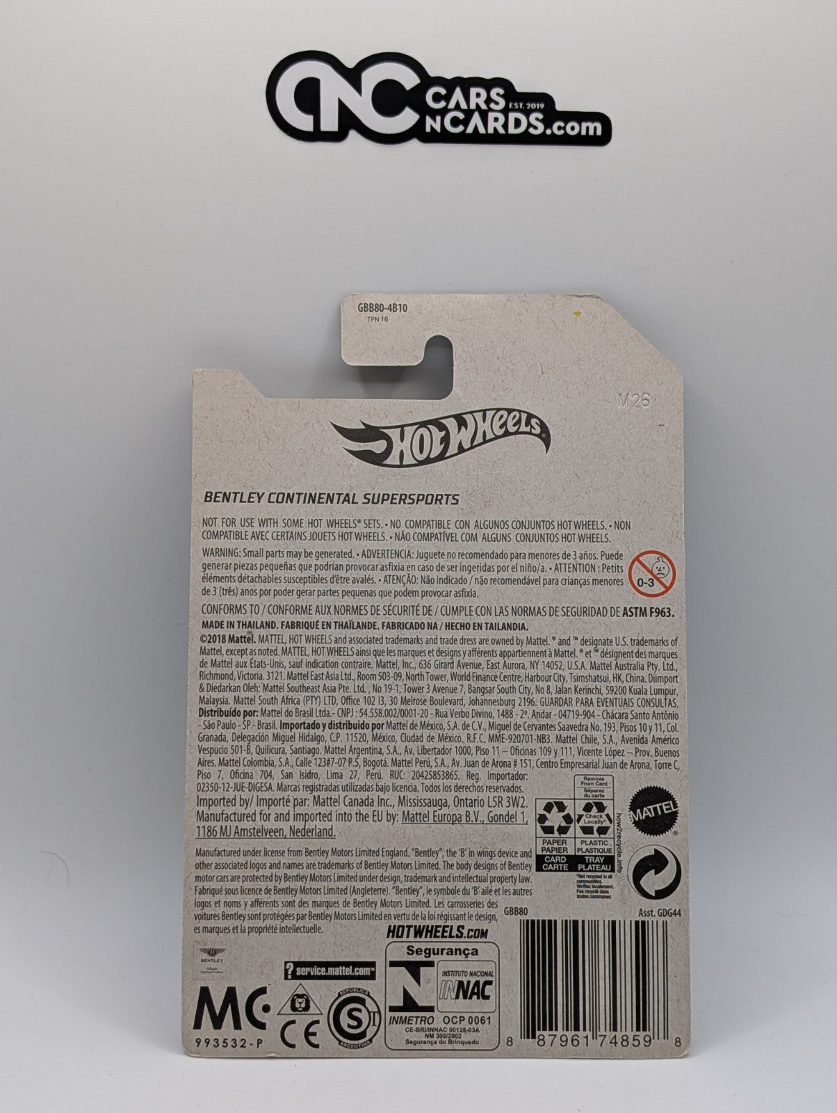 Hot Wheels Bentley Continental Supersports (Soft Corners)