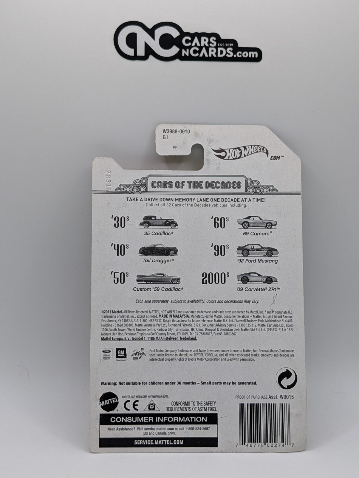 Hot Wheels '60s Cars Of The Decades 13/32 '69 Camaro (Soft Corners)