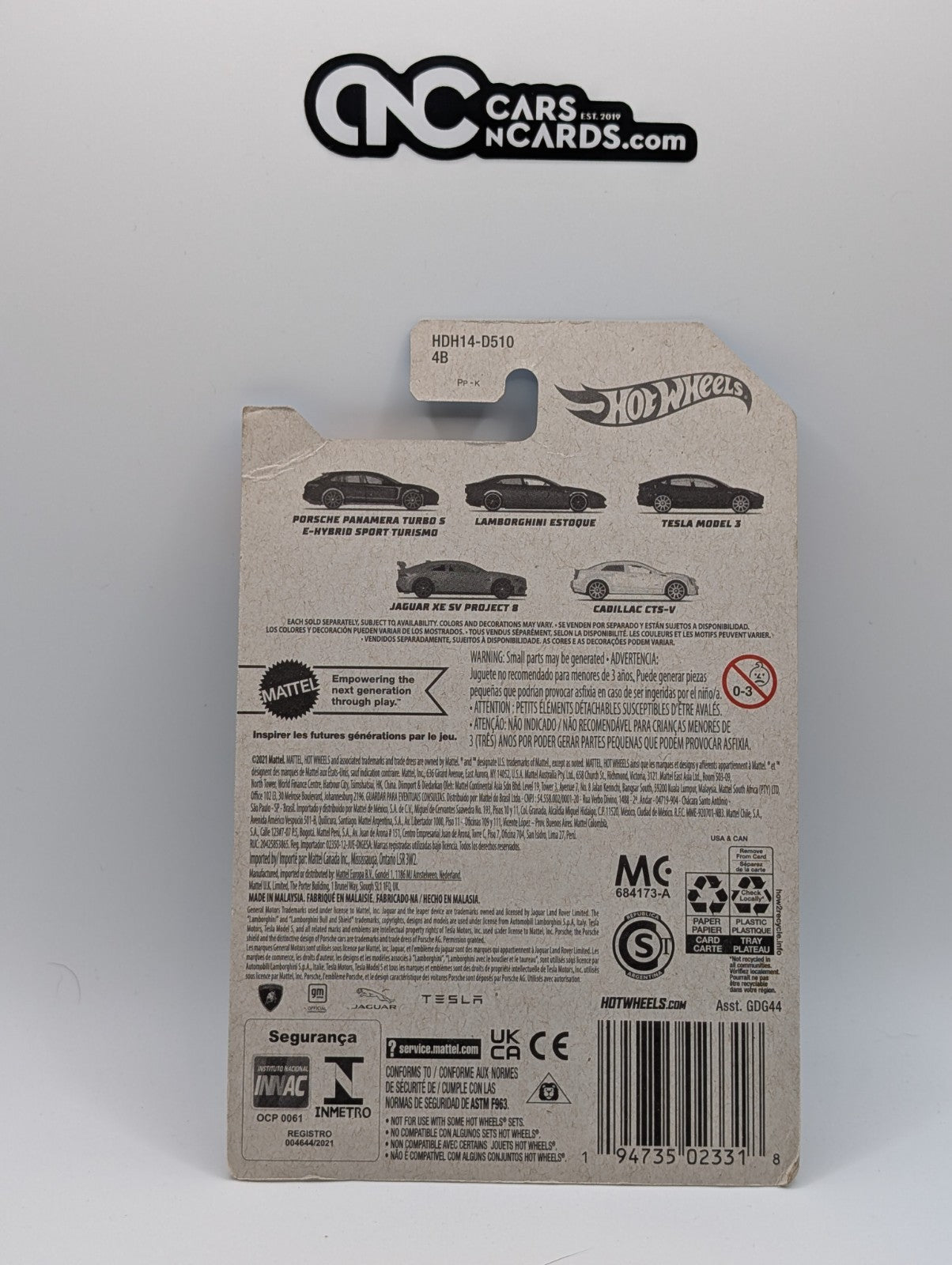 Hot Wheels Luxury Sedans 3/5 Tesla Model 3 (Card Damage)