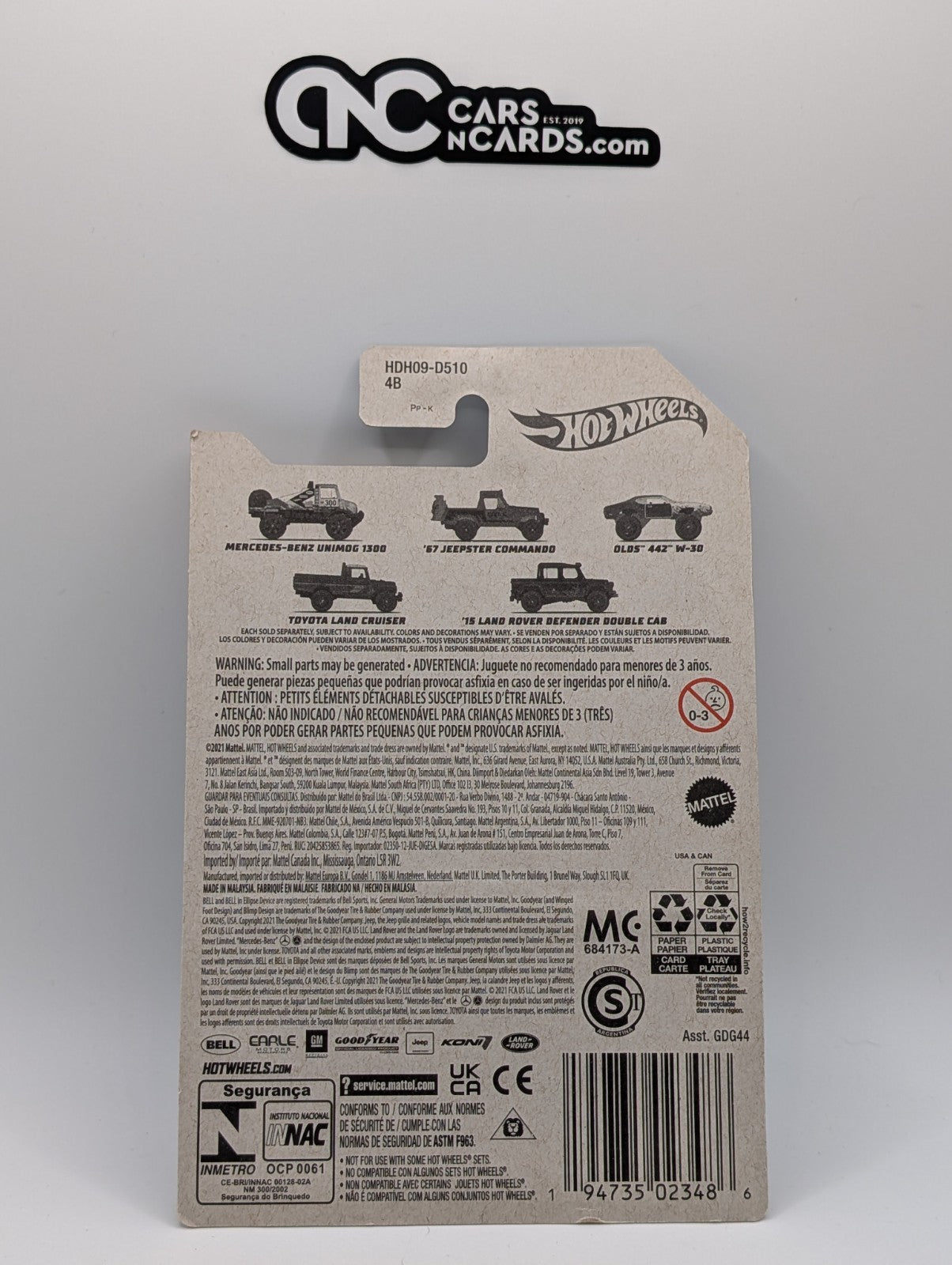 Hot Wheels Mud Runners 3/5 Olds 442 W-30 (Card Damage)