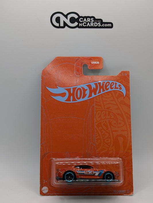 2021 Hot Wheels Orange And Blue 3/6 '18 Camaro SS (Card Damage)