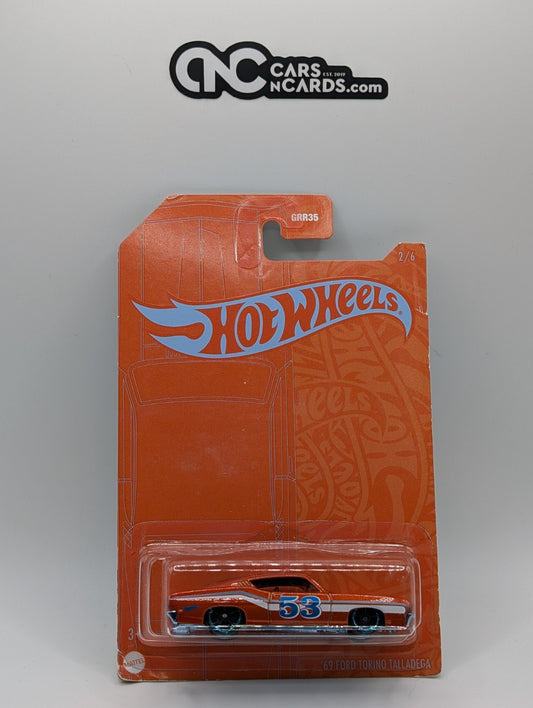 2021 Hot Wheels Orange And Blue 2/6 '69 Ford Torino Talladega (Card Damage)