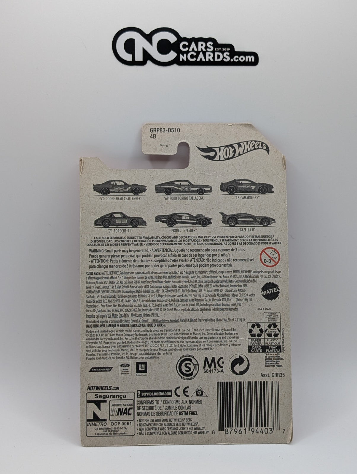 2021 Hot Wheels Orange And Blue 1/6 '70 Dodge Hemi Challenger (Card Damage)