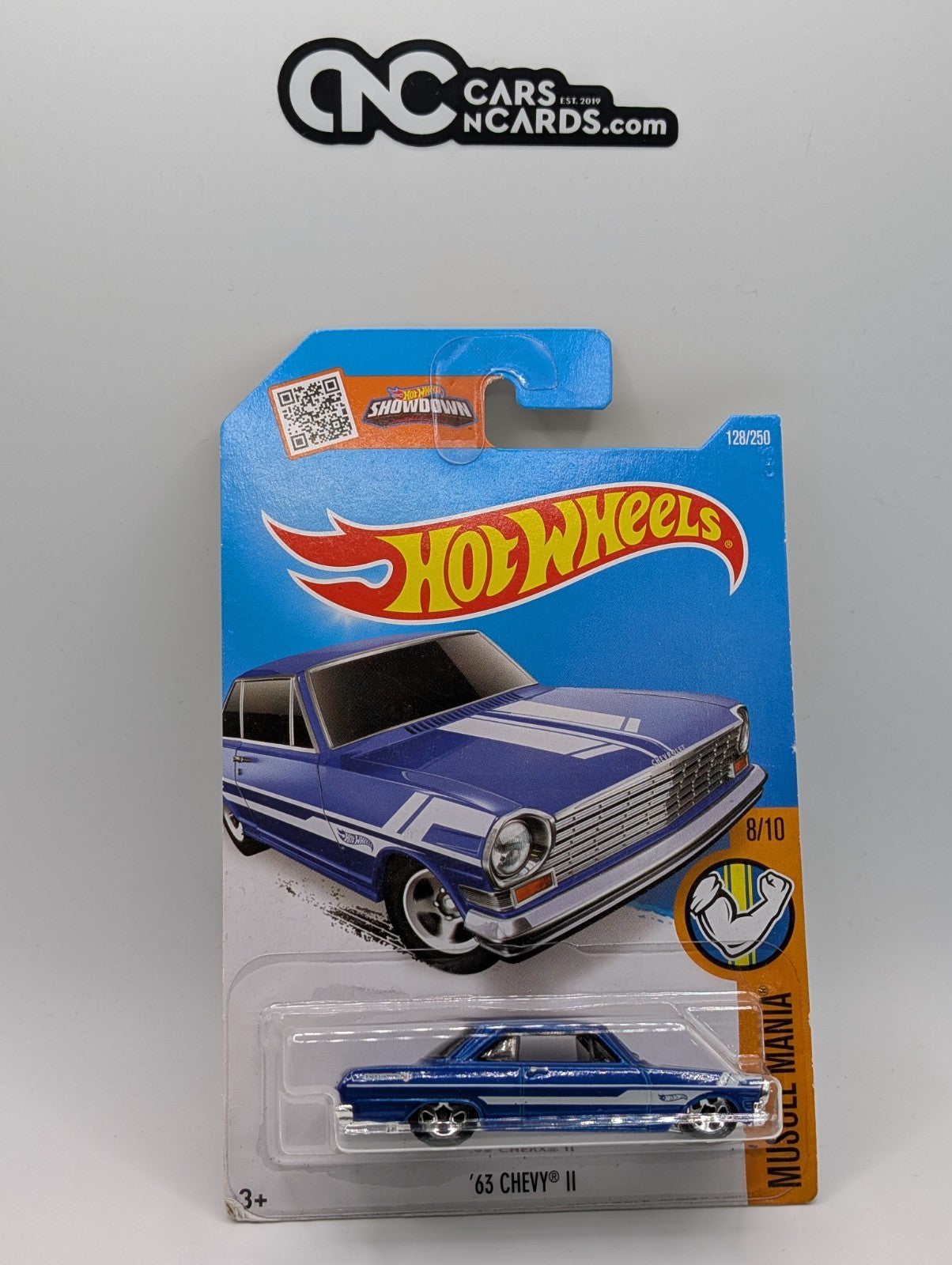 Hot Wheels Muscle Mania 8/10 '63 Chevy II Blue 128/250 (Soft Corners)