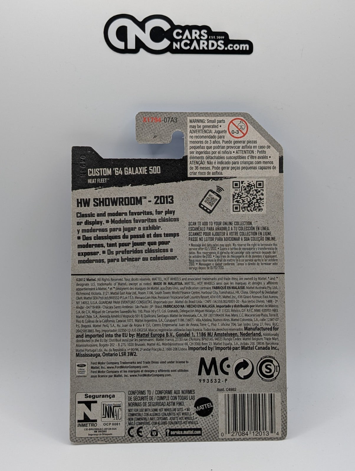 2013 Hot Wheels HW Showroom Custom '64 Galaxie 500 Orange 218/250 (Soft Corners)