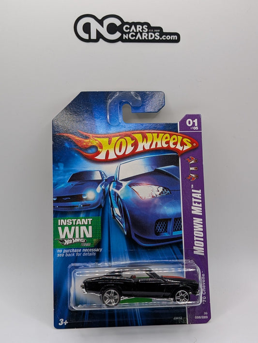 2007 Hot Wheels Motown Metal 1/5 '70 Chevelle Black (Soft Corners)