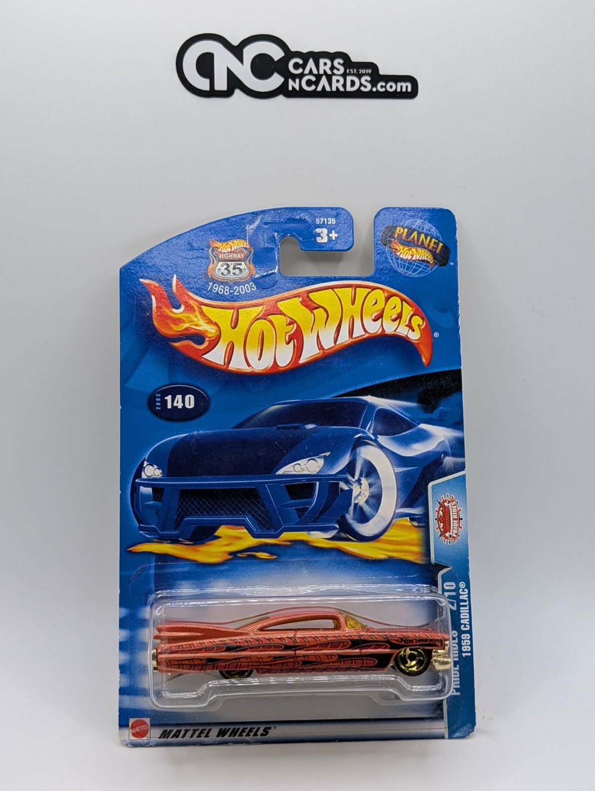 2003 Hot Wheels Pride Rides 2/10 1959 Cadillac Collector #140 (Soft Corners)