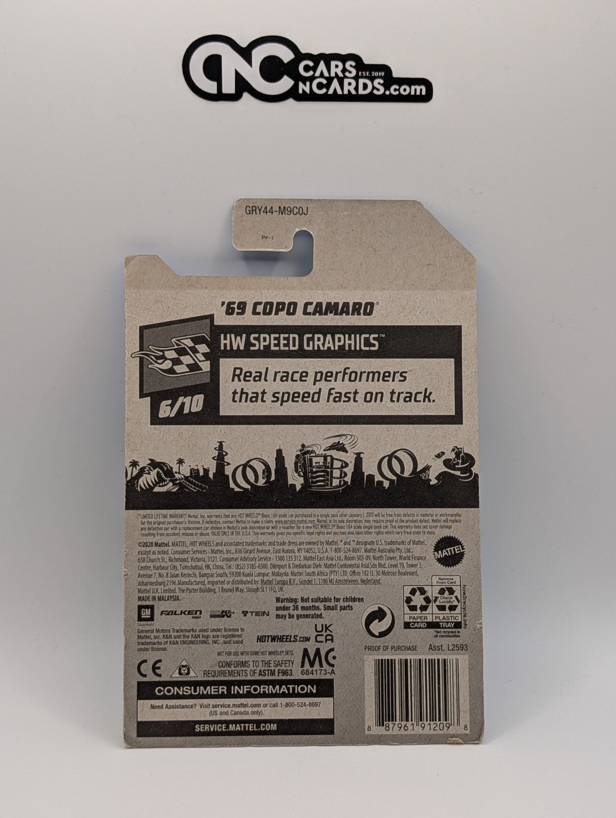 Hot Wheels HW Speed Graphics 6/10 '69 COPO Camaro Falken 170/250 (Soft Corners)