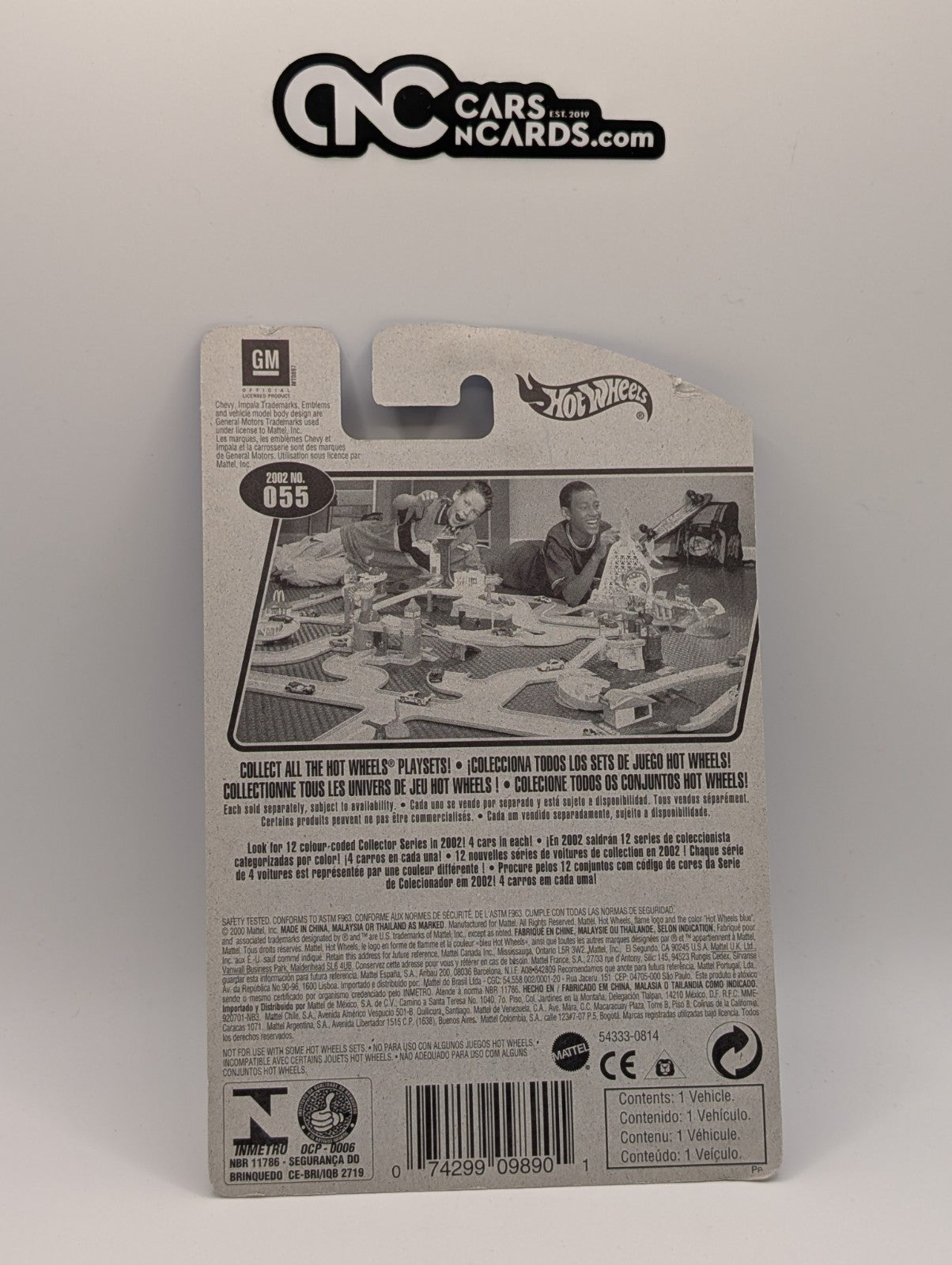 2002 Hot Wheels Chevy Impala 1959 Collector #55 (Card Damage)