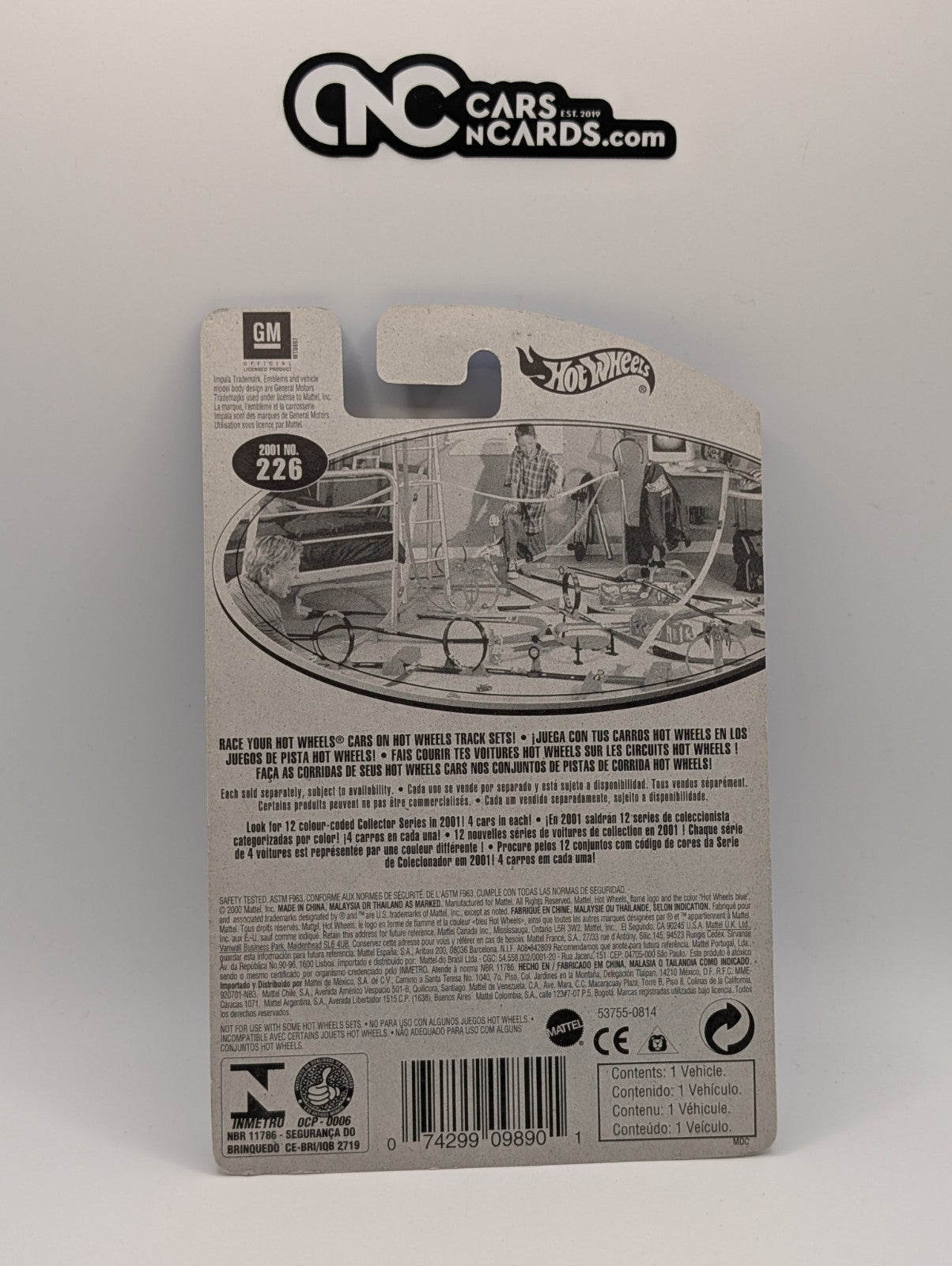 2001 Hot Wheels Chevy Impala 1965 White Collector #226 (Soft Corners)