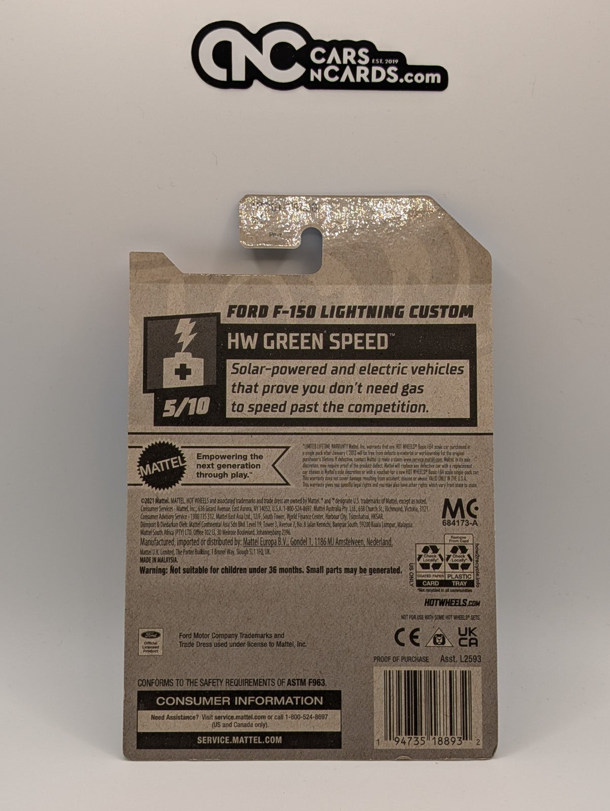 Hot Wheels HW Green Speed Ford F-150 Lightning Custom 37/250 (Soft Corners)