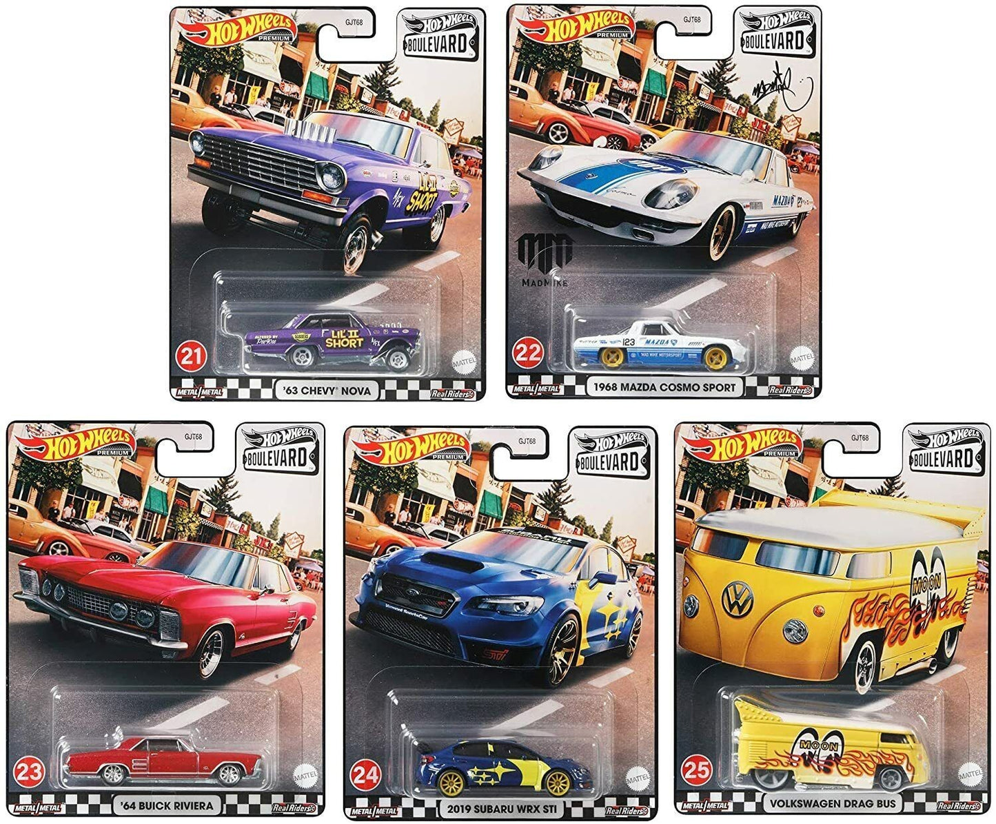 2021 Hot Wheels Premium Boulevard #21-25 Full Set of 5 Cars