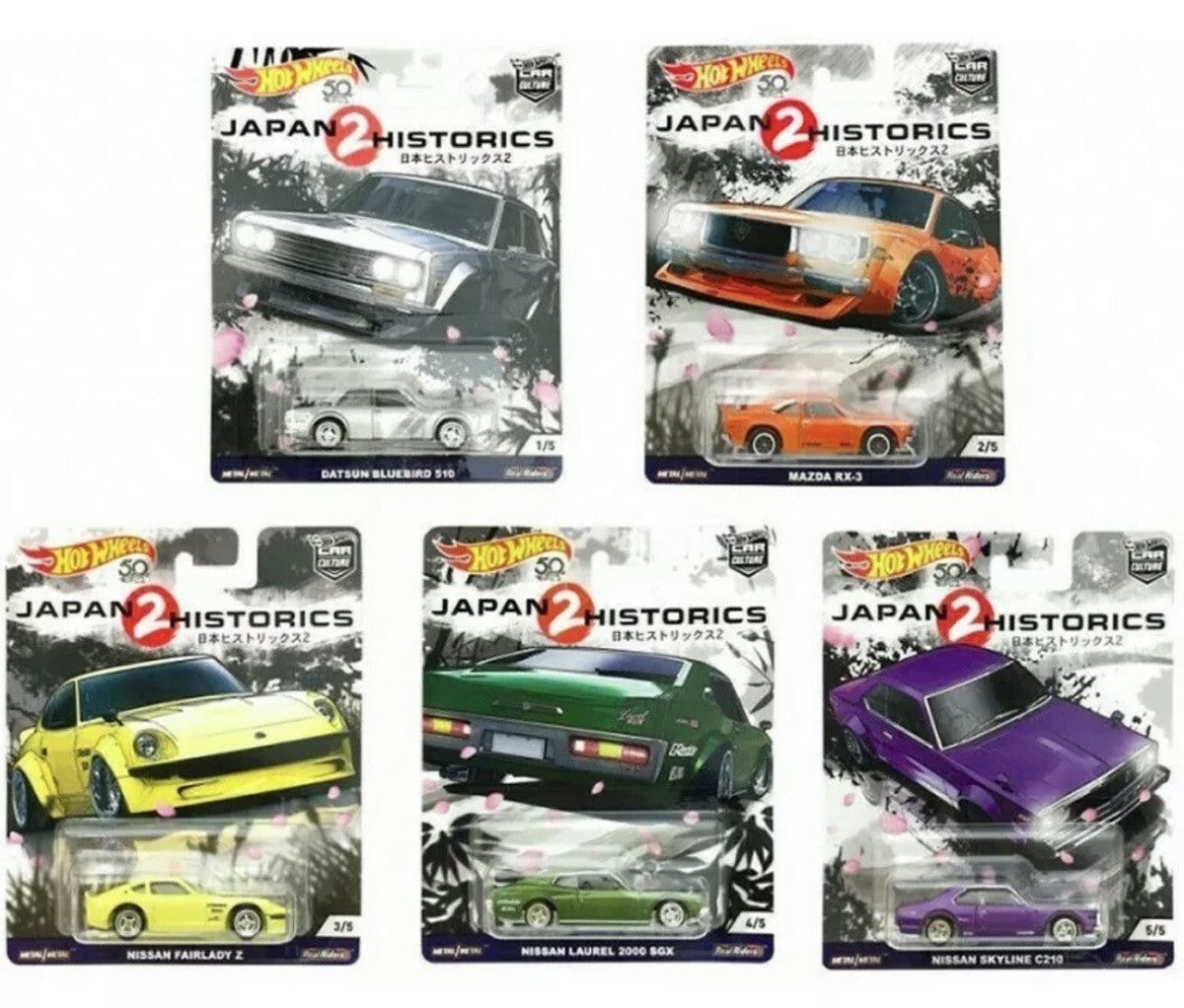 2018 Hot Wheels Premium Car Culture Japan Historics 2 Full Set of 5 Cars