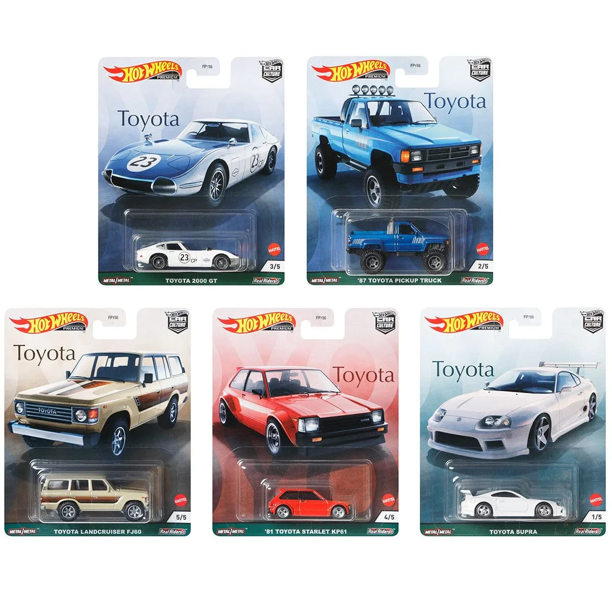 2021 Hot Wheels Premium Car Culture Toyota Full Set of 5 Cars