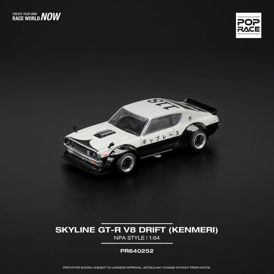 POPRACE 1:64 SKYLINE GT-R V8 DRIFT (KENMERI) - NPA STYLE  PR640252
