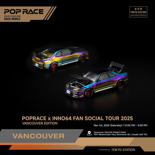 POPRACE 1:64 SKYLINE GT-R R33 Magic Chrome VANCOUVER Edition PR640425