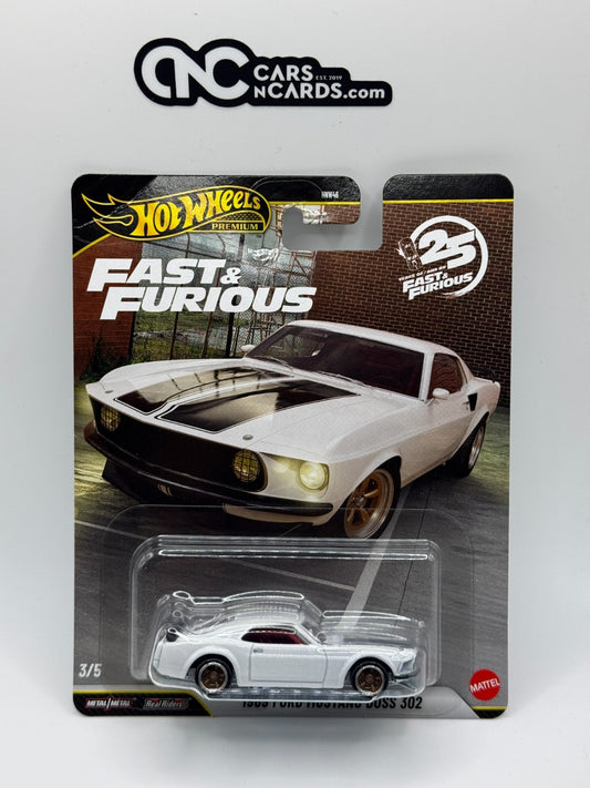 2026 Hot Wheels Premium Fast & Furious 1969 Ford Mustang Boss 302 (Card Damage)