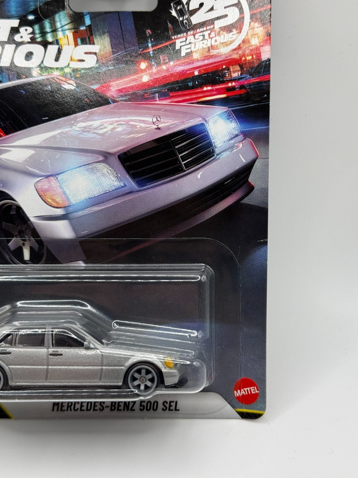 2026 Hot Wheels Premium Fast & Furious 2/5 Mercedes-Benz 500 SEL (Card Damage)