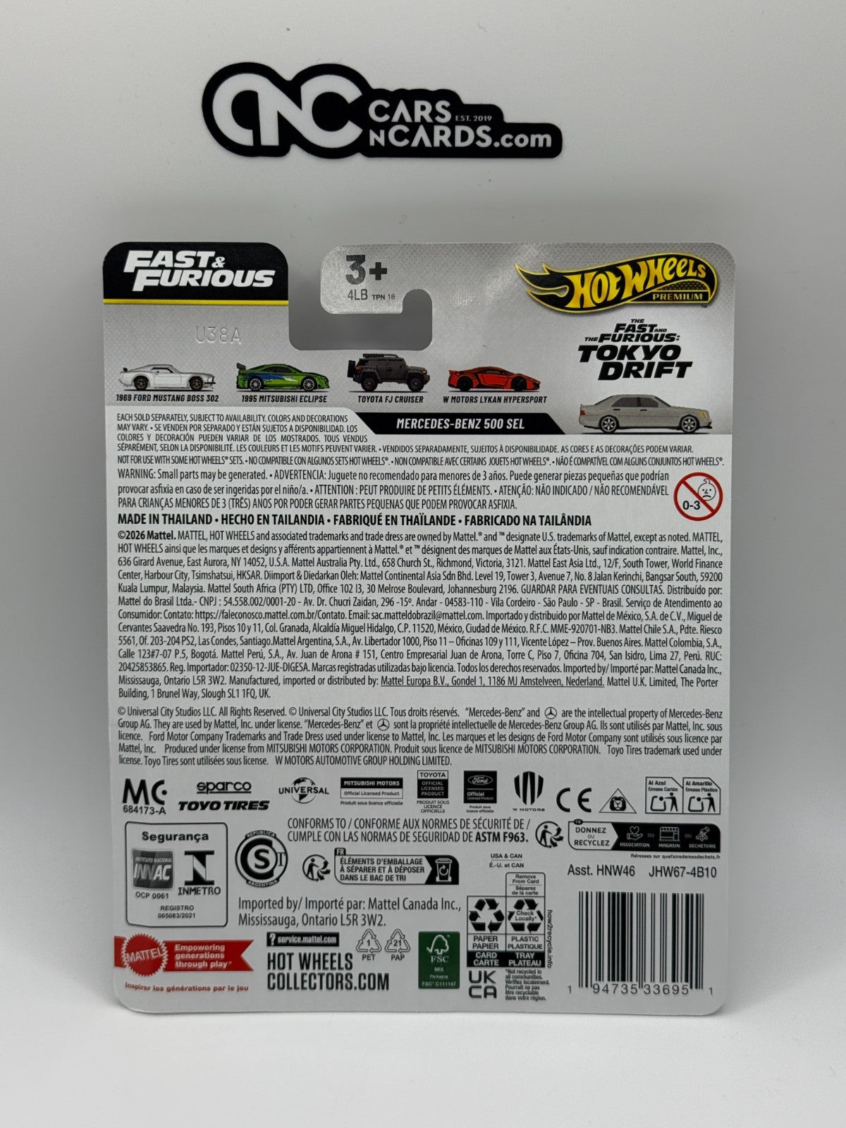2026 Hot Wheels Premium Fast & Furious 2/5 Mercedes-Benz 500 SEL (Card Damage)