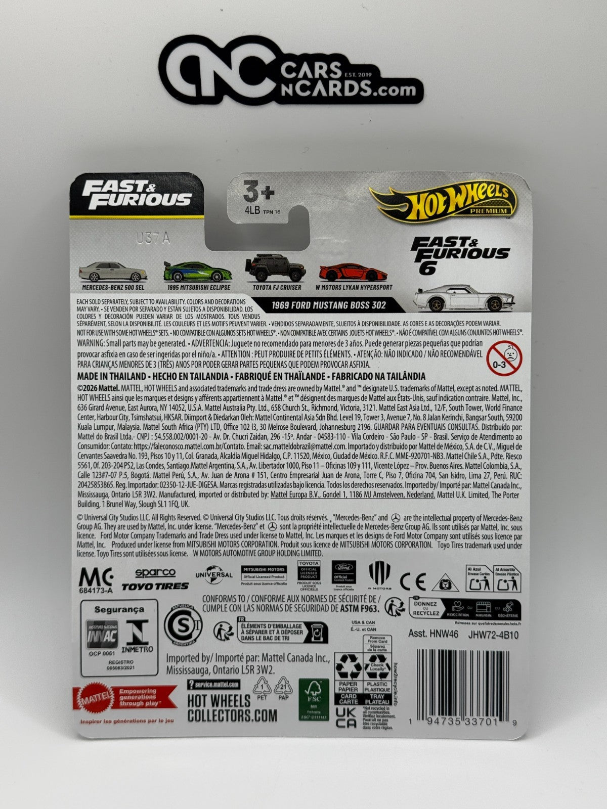 2026 Hot Wheels Premium Fast & Furious 1969 Ford Mustang Boss 302 (Card Damage)