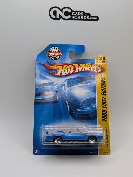 2008 Hot Wheels First Editions 29/40 '70 Pontiac GTO Blue 29/172 (Soft Corners)
