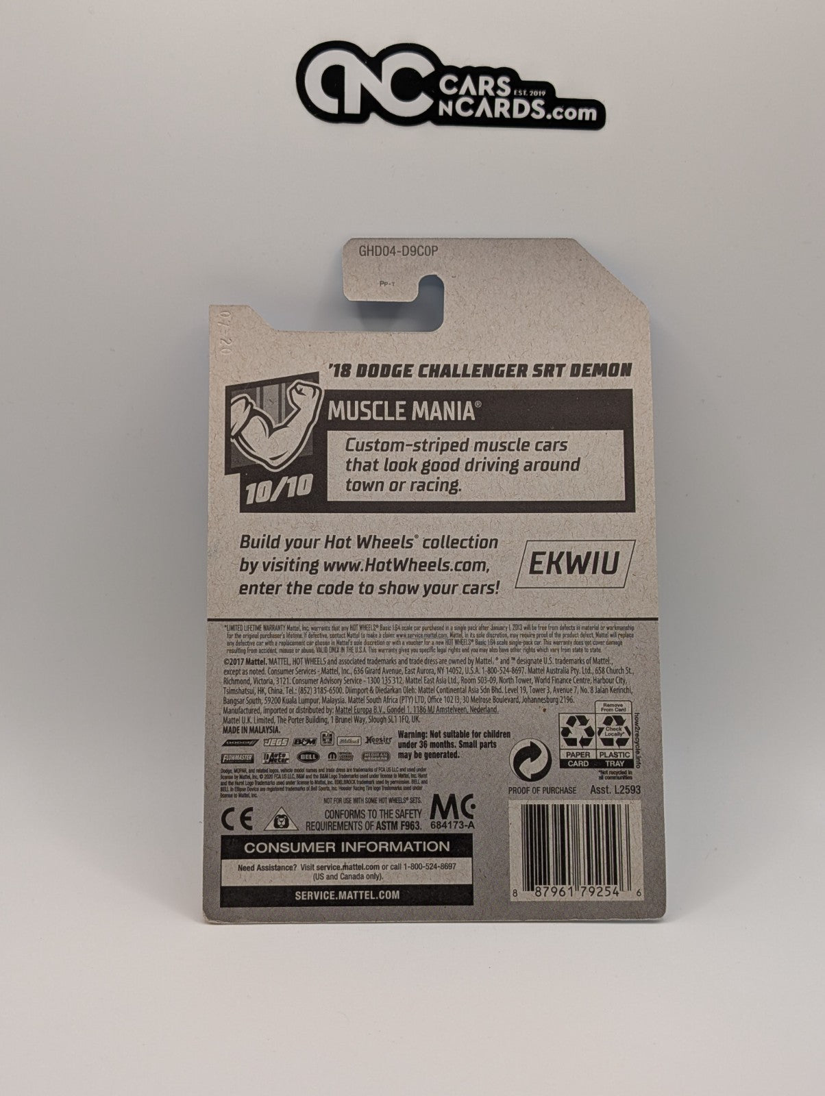 Hot Wheels '18 Dodge Challenger SRT Demon JEGS 234/250 (Soft Corners)