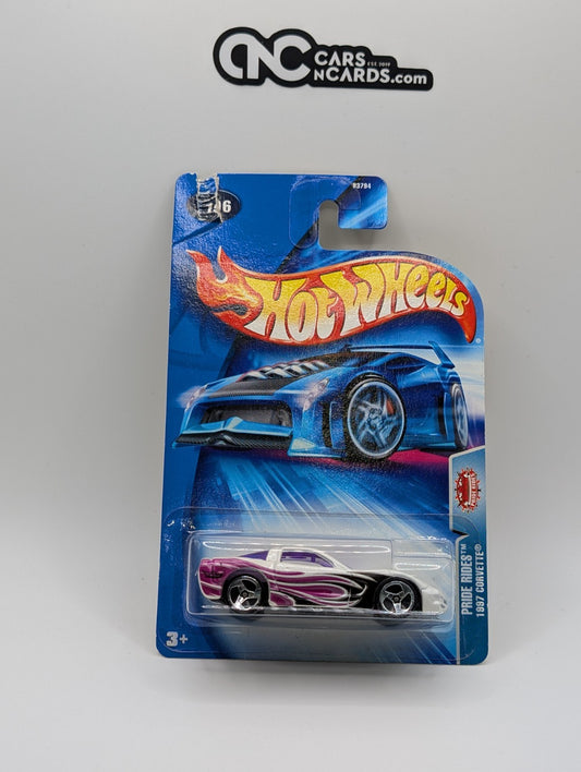 2004 Hot Wheels Pride Rides 1997 Corvette Collector #196 (Card Damage)