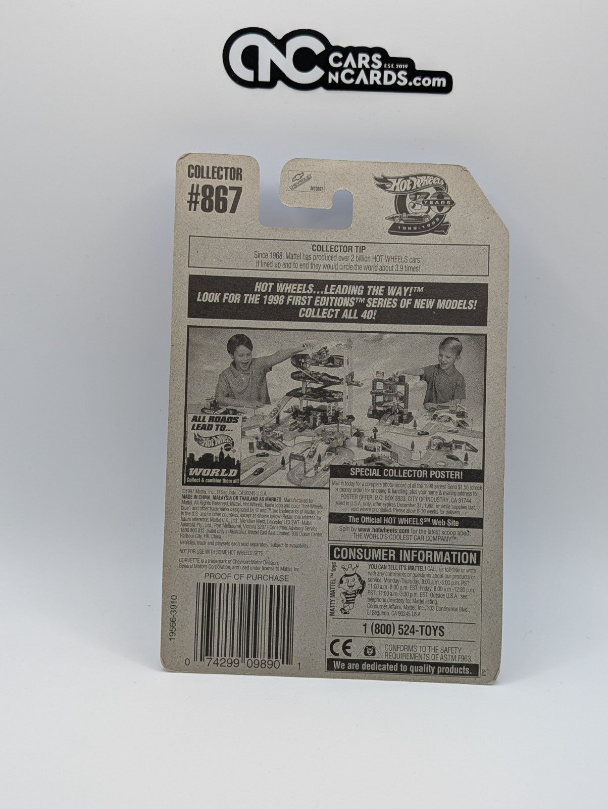 1998 Hot Wheels First Editions '97 Corvette Collector #867 (Soft Corners)