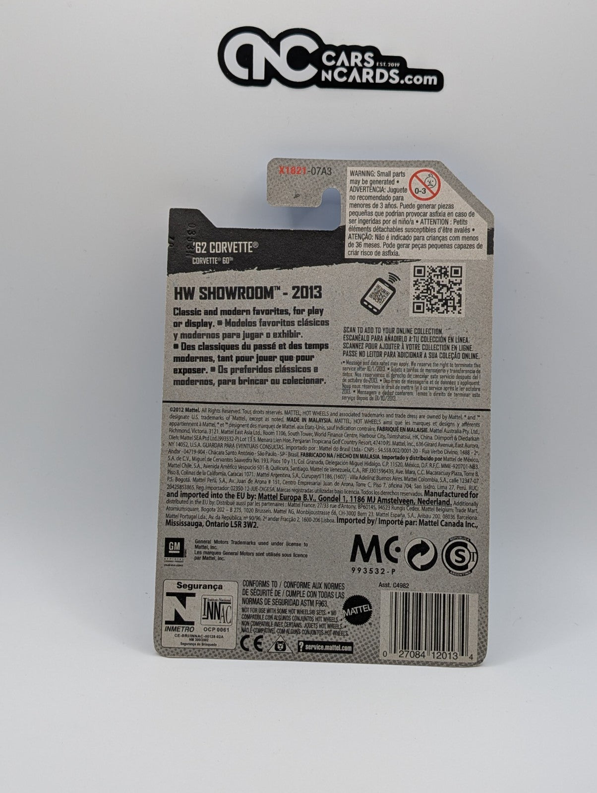 2013 Hot Wheels HW Showroom '62 Corvette 207/250 (Soft Corners)