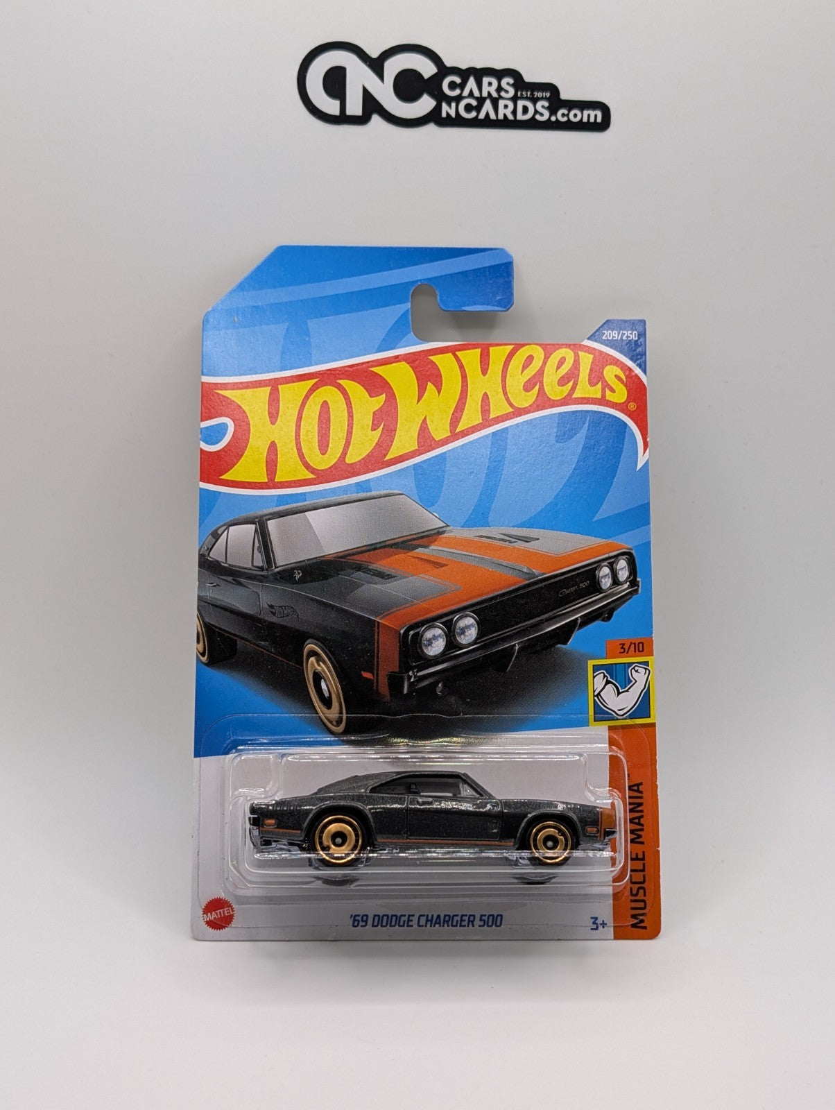 Hot Wheels Muscle Mania 3/10 '69 Dodge Charger 500 209/250  (Soft Corners)