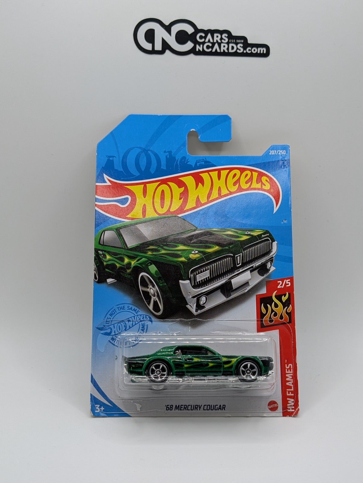 Hot Wheels HW Flames 2/5 '68 Mercury Cougar 207/250 (Card Damage)