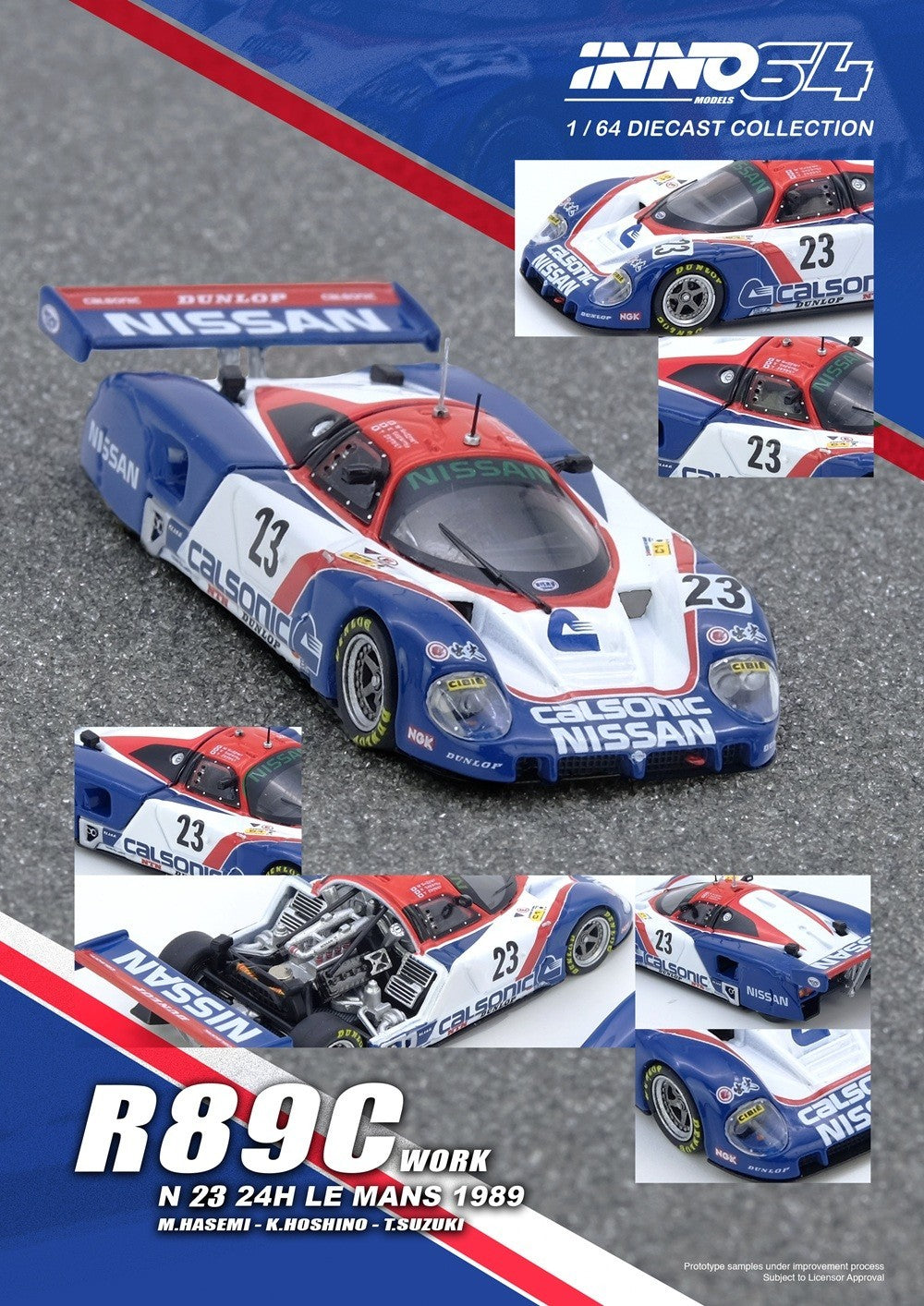 INNO64 1:64 R89C LE MANS 1989 No23 Masahiro Hasemi IN64-R89C-89LM23