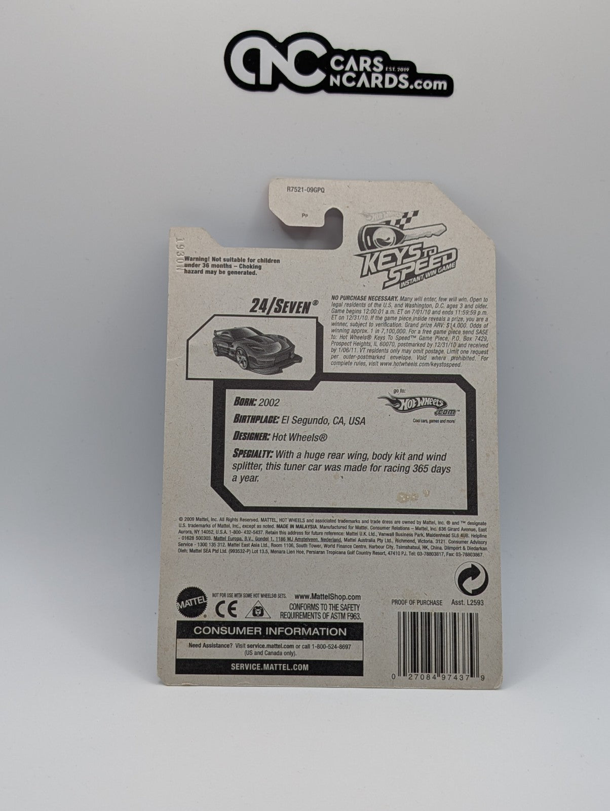 2010 Hot Wheels Nightburnerz 8/10 24/Seven 96/240 (Soft Corners)