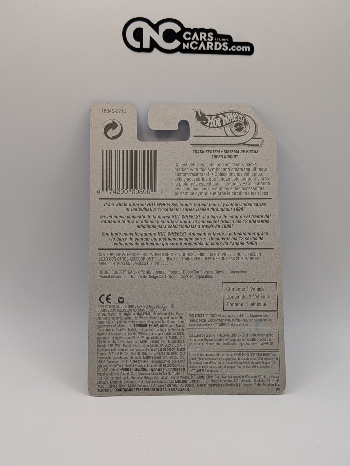 1998 Hot Wheels First Editions Dodge 35/40 Concept Car (Soft Corners)