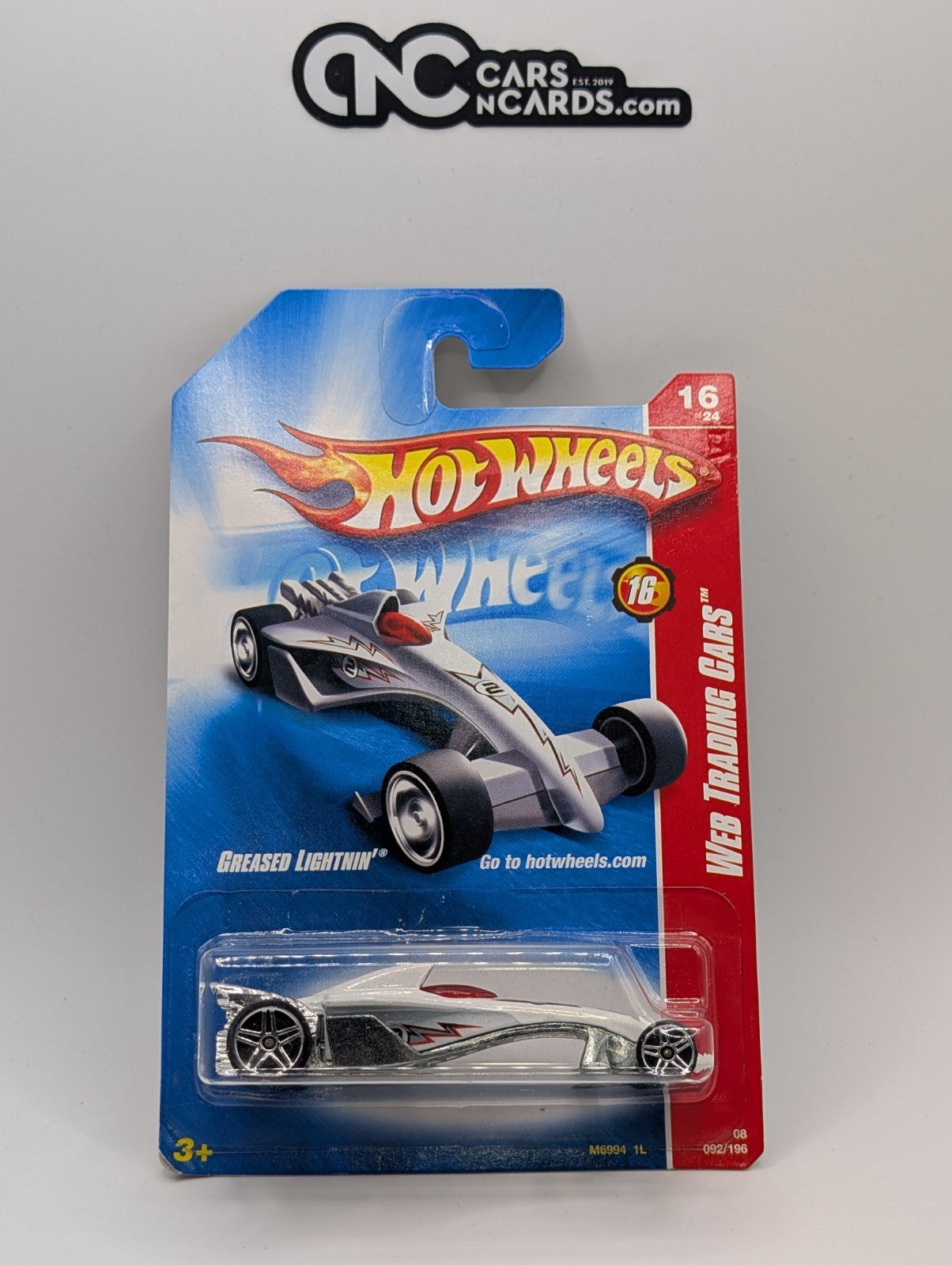 2008 Hot Wheels Web Trading Cards 16/24 Greased Lightnin' 92/196 (Soft Corners)